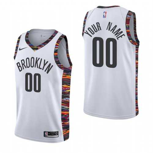 Men & Youth Customized Brooklyn Nets 2019-20 White City Edition Nike Jersey